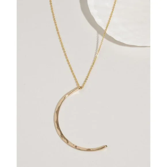 Gold PVD Moon Necklace Women Beach Wedding Gift Waterproof Tarnish-Free